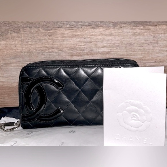Chanel Authentic Quilted Cambon Zip Around Wallet Dust Bag VGC - Picture 5 of 12